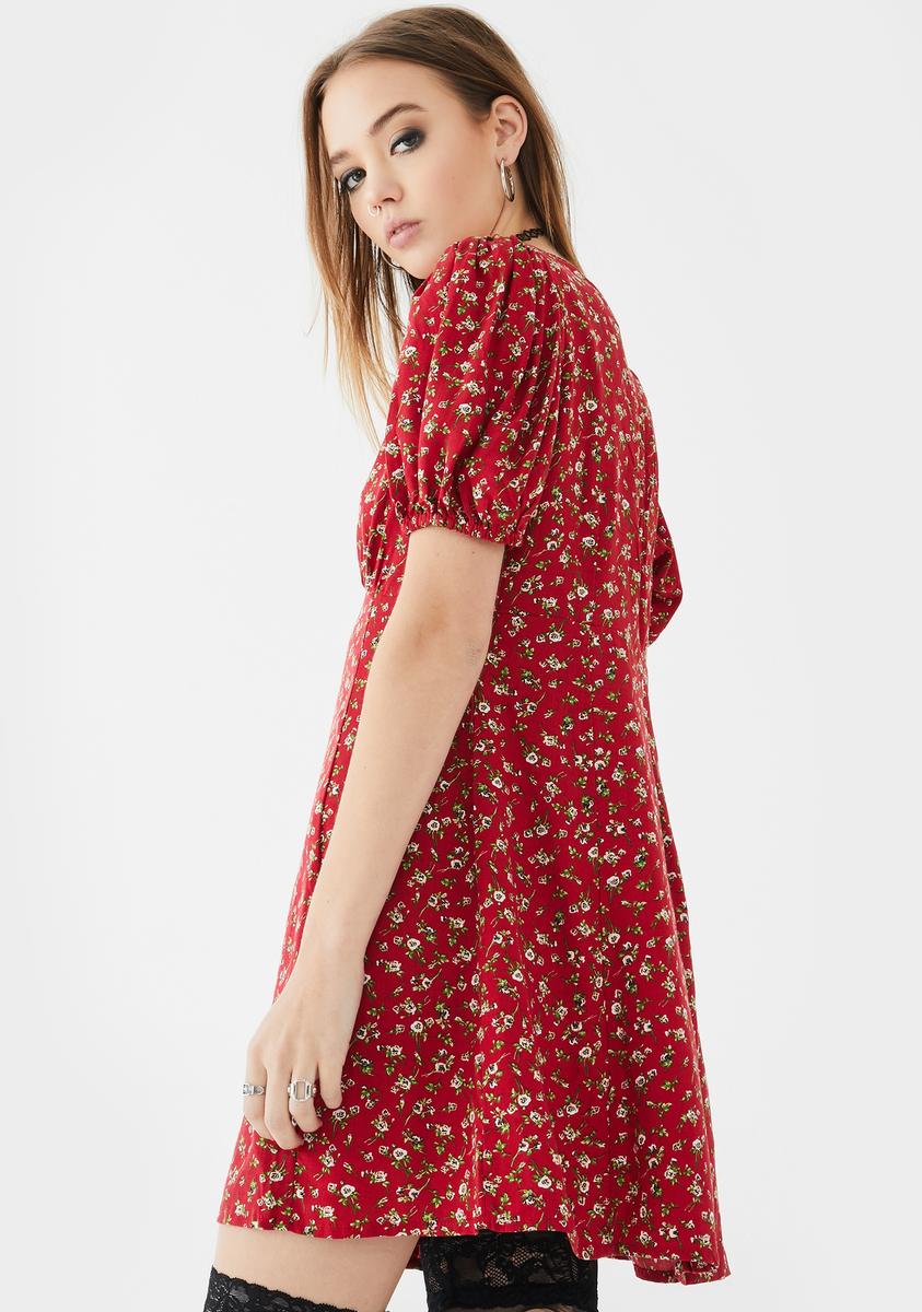 Red Floral Elfira Dress