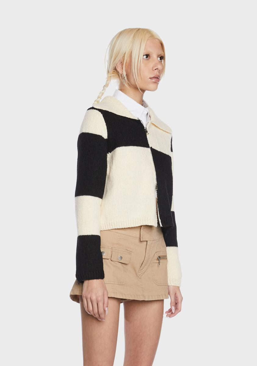 Sneaking Out Color Block Cardigan