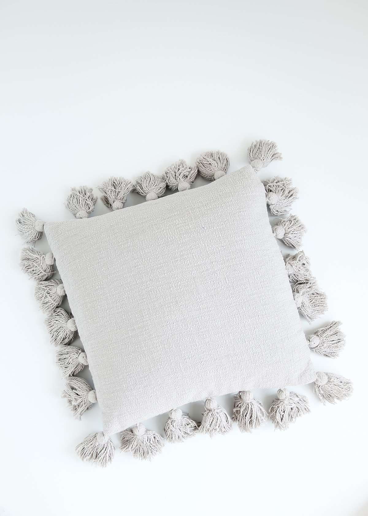 Cotton Throw Pillow With Tassels