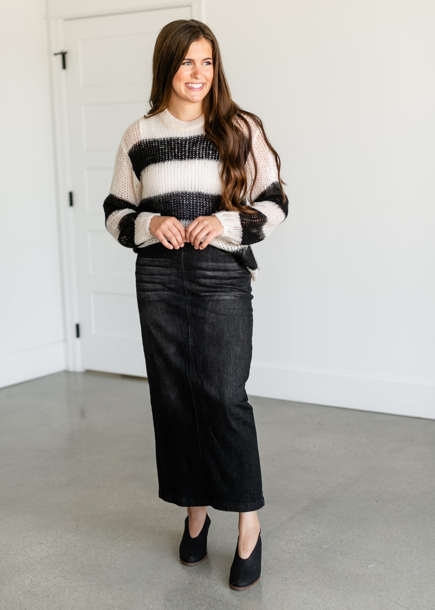Donna Black Denim Skirt - FINAL SALE