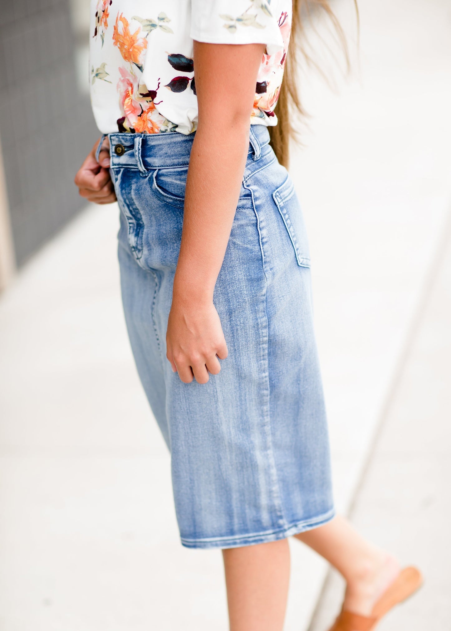 Five Pocket Light Denim Skirt - FINAL SALE