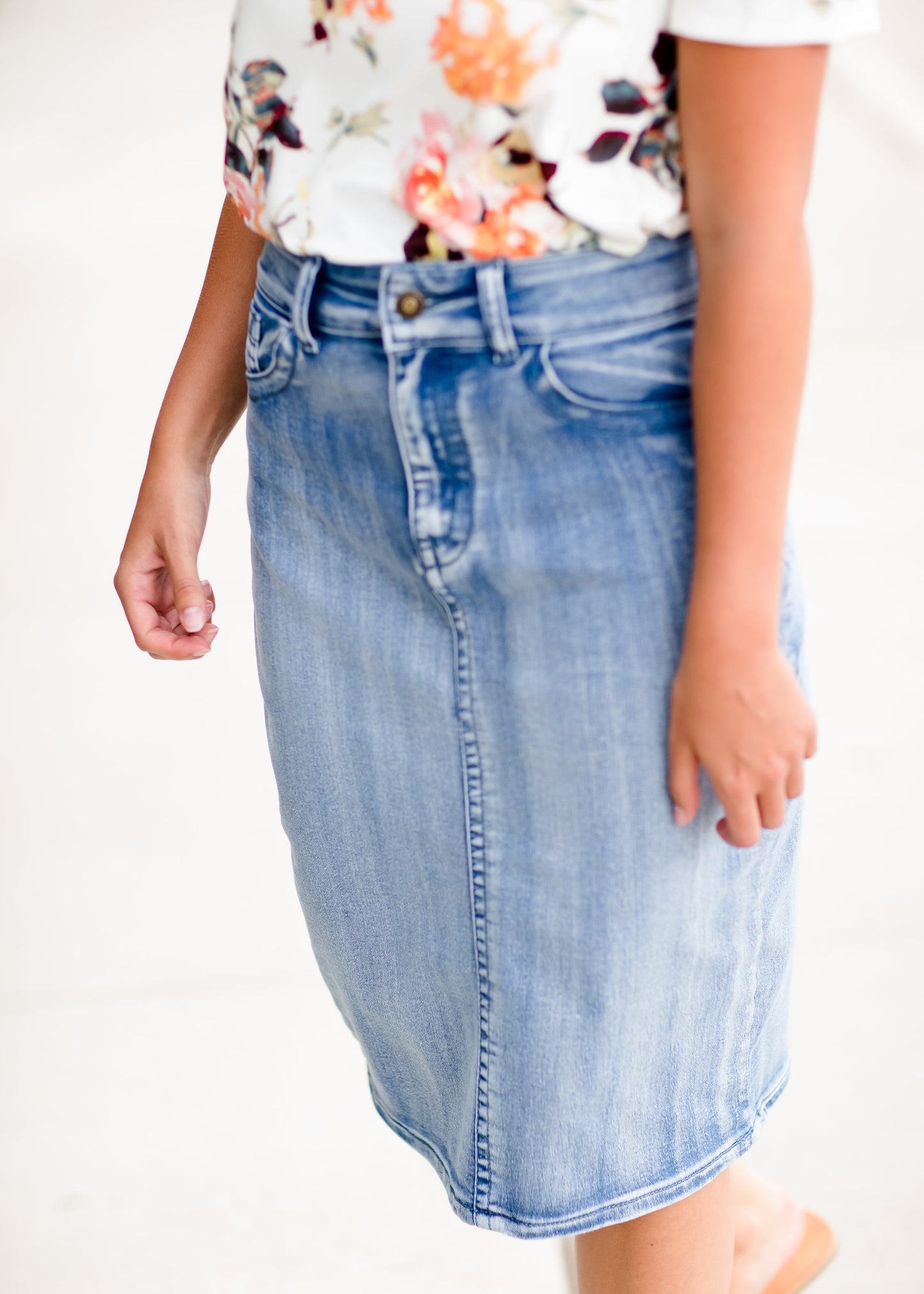 Five Pocket Light Denim Skirt - FINAL SALE