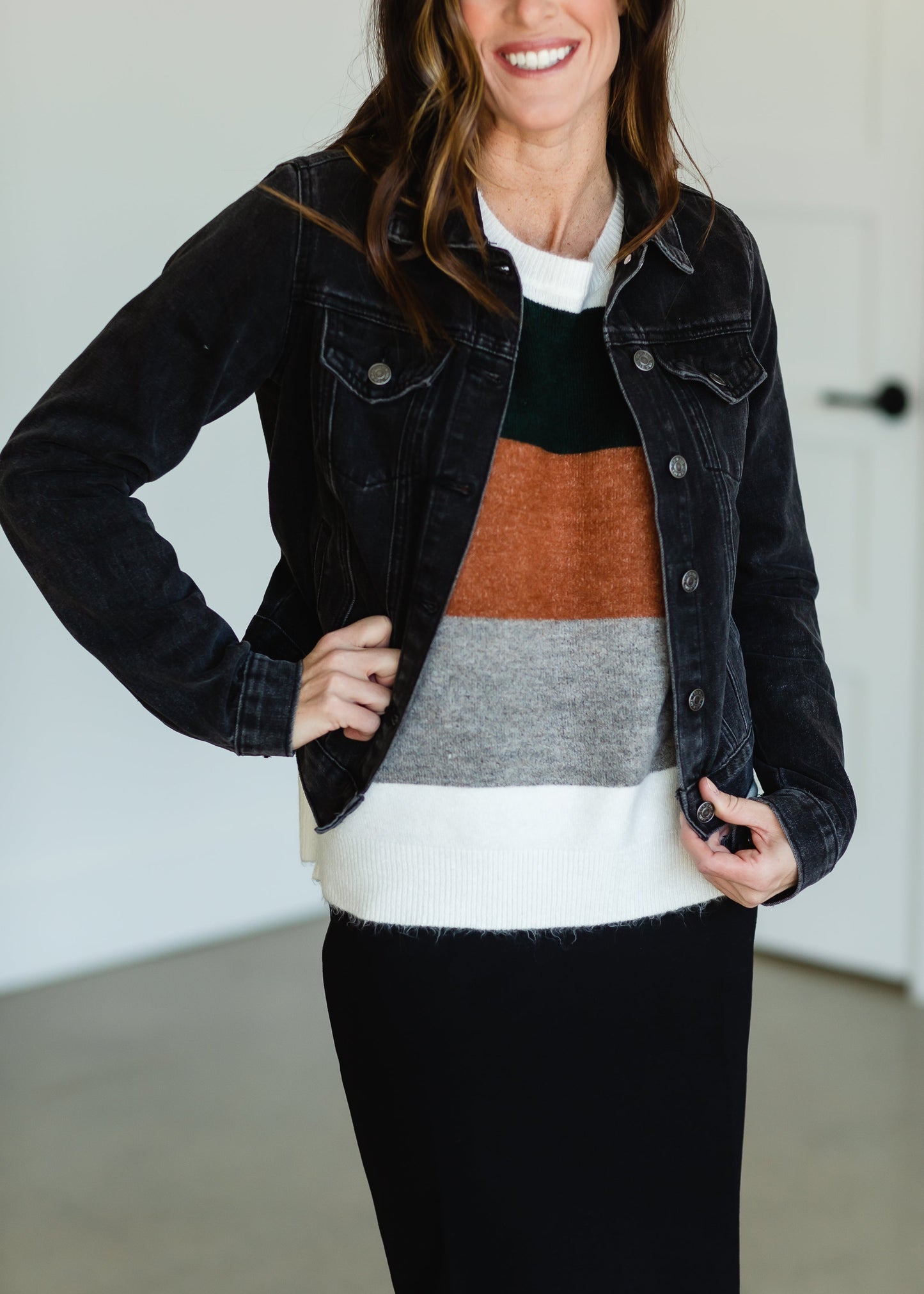 Forest Striped Long Sleeve Sweater - FINAL SALE