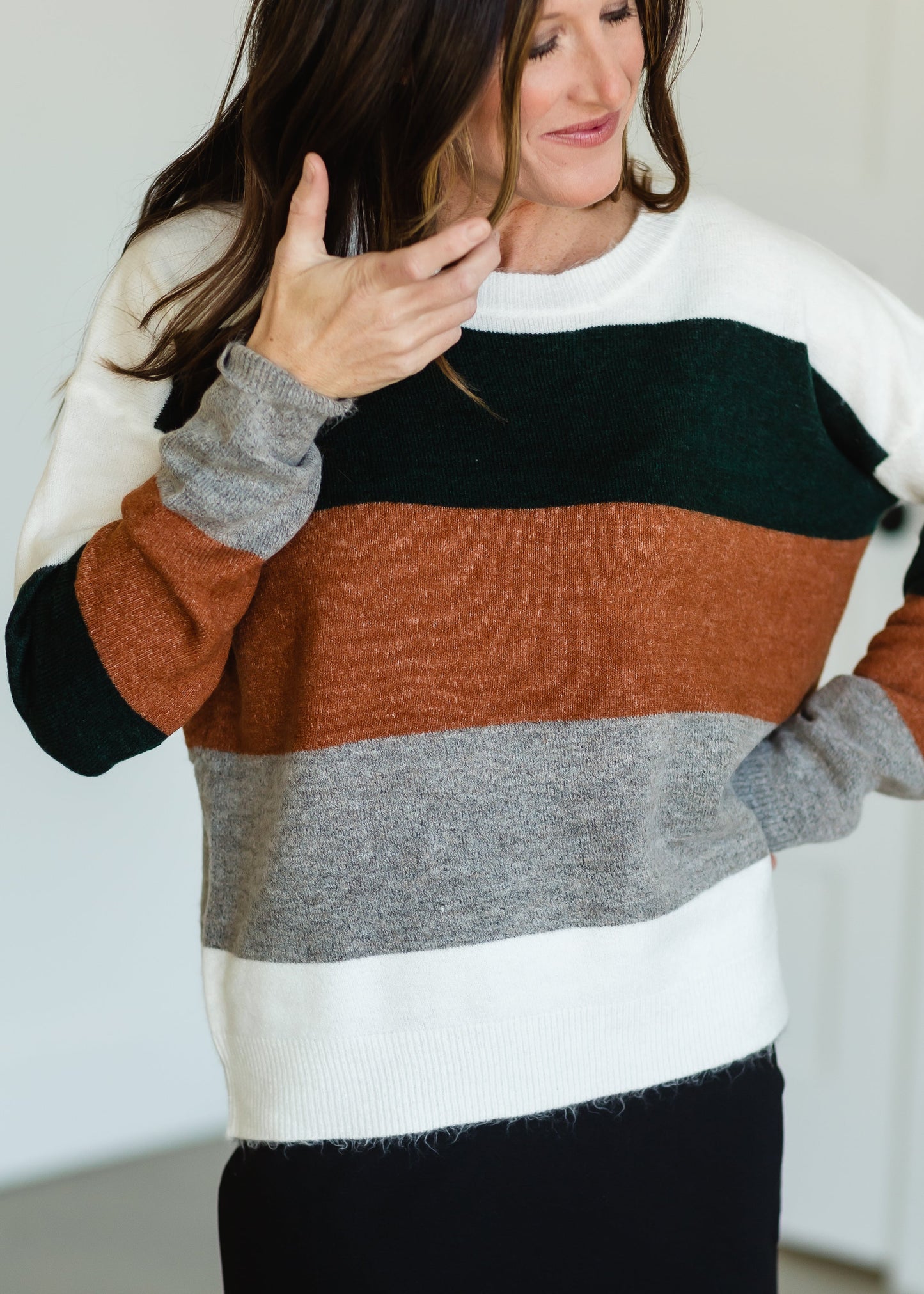Forest Striped Long Sleeve Sweater - FINAL SALE
