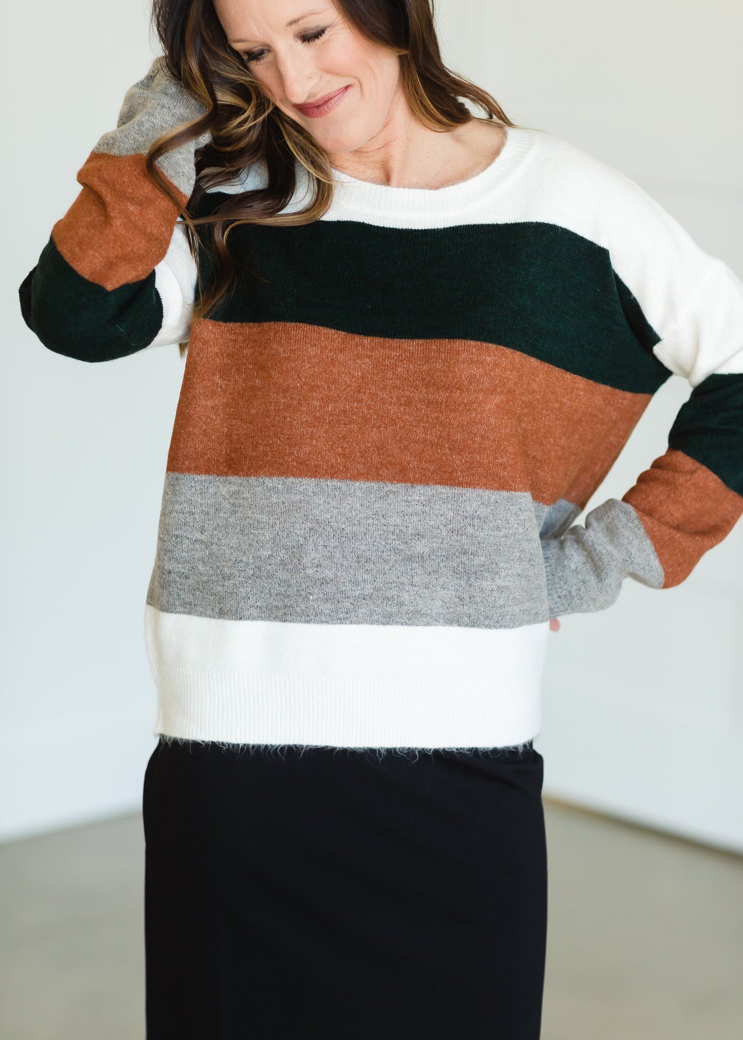 Forest Striped Long Sleeve Sweater - FINAL SALE