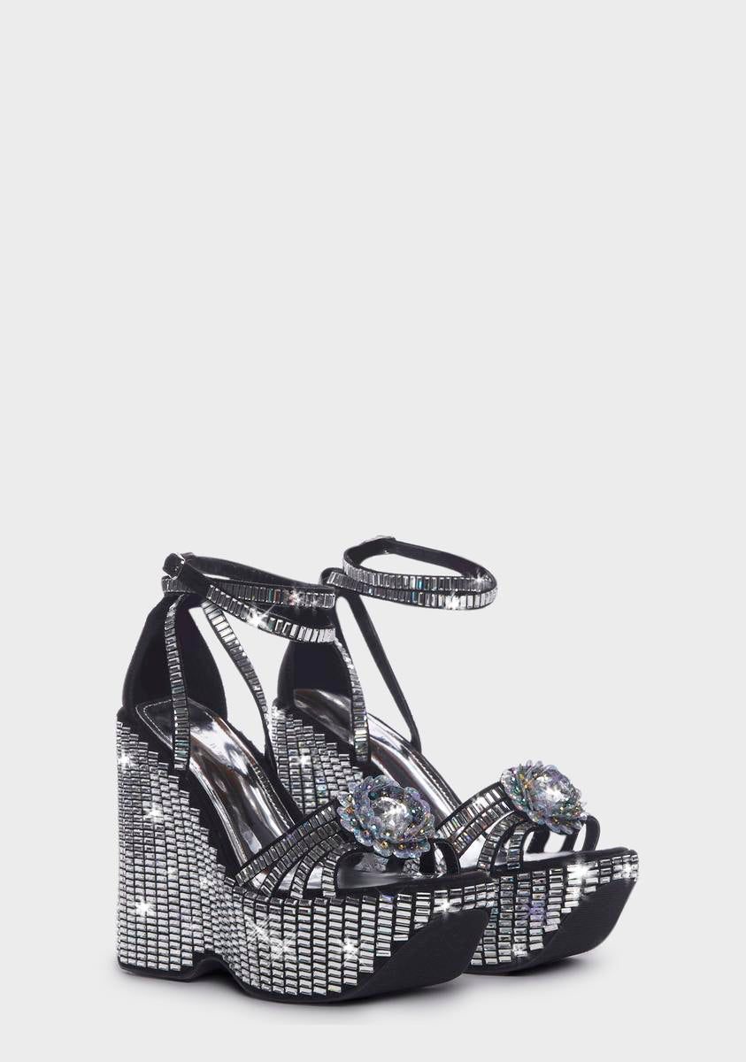 Rosalia Platform Sparkle Wedges
