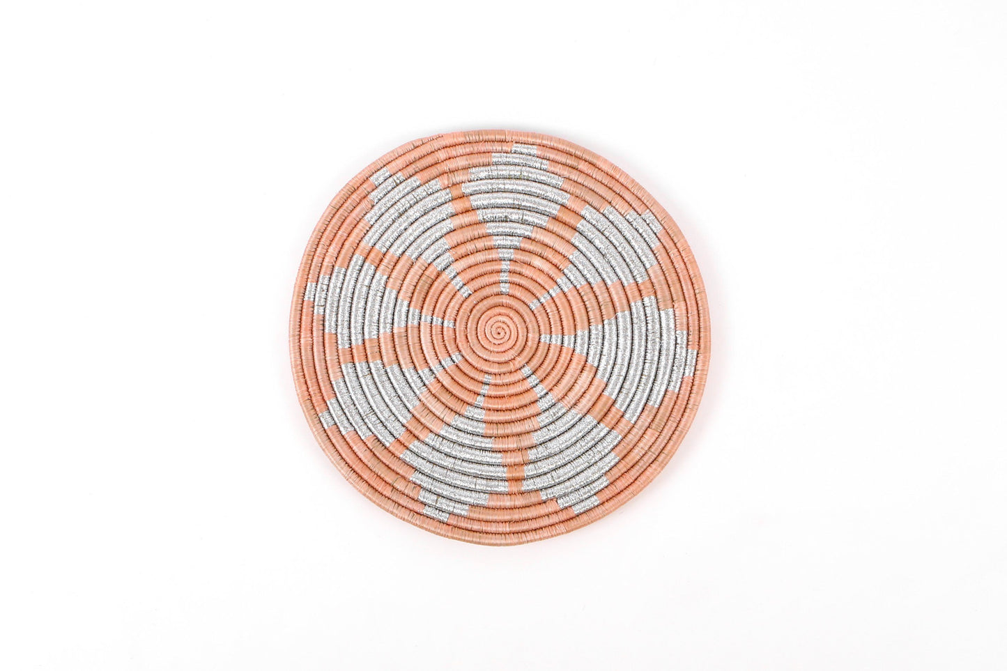 Small Metallic Peached Round Basket