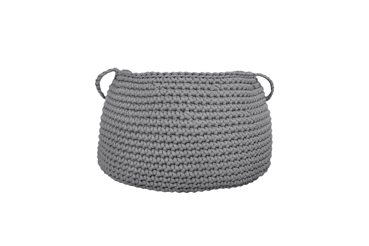 Crochet Basket, Size L | DARK GREY