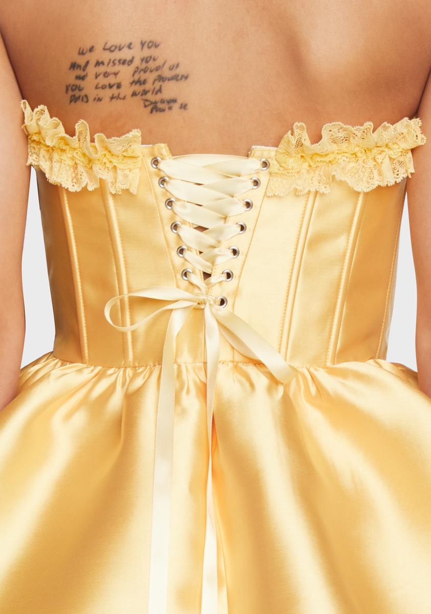 Forever Fancy Corset Dress - Yellow