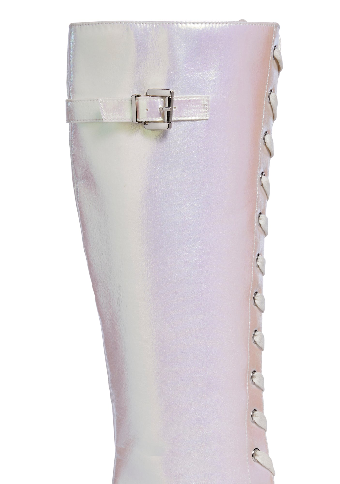 White Fairy Lace-Up High Boots