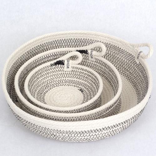 Woven Color Block Baskets Baskets Woven Grey Set of 3