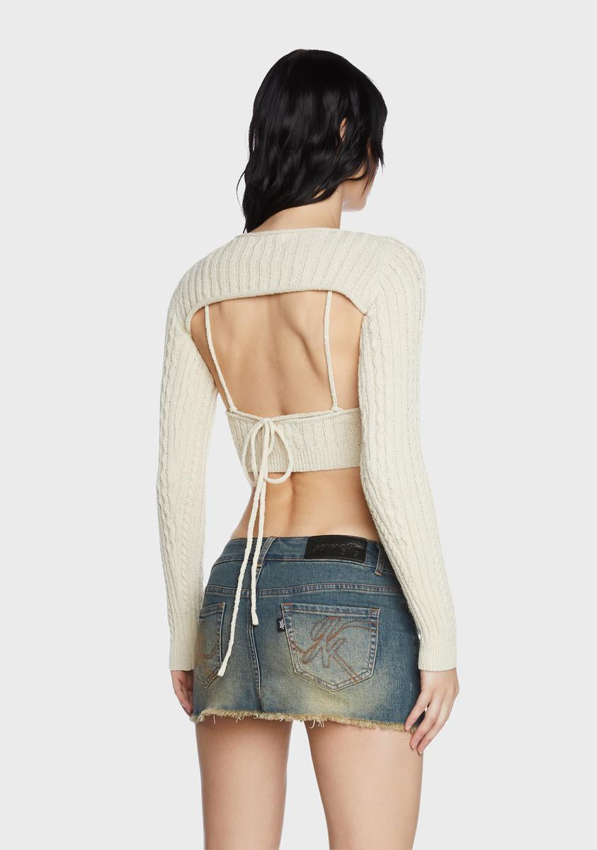 Two-Piece Cable Knit Top