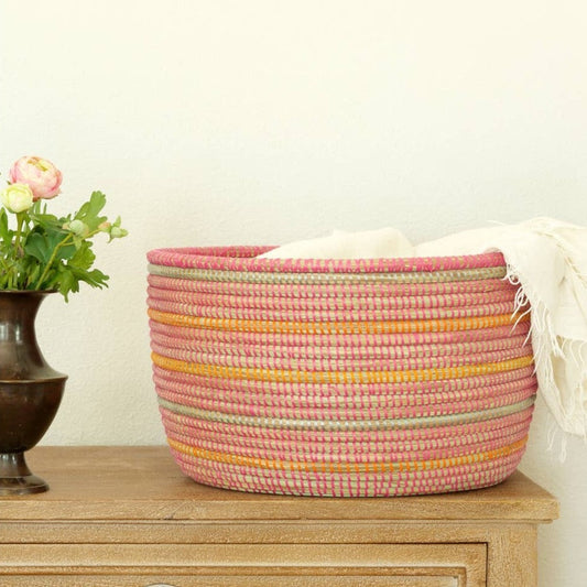 Sunrise Stripe Knitting Baskets
