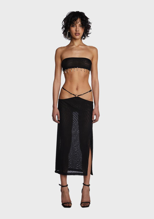 Black Letters Skirt Set