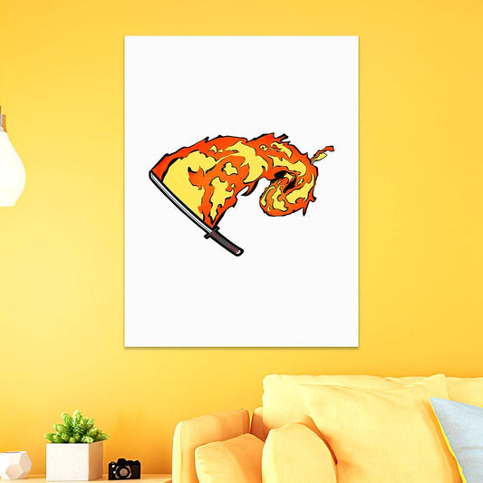 Subtle Weeb Poster Art Wall Poster Sticky Poster Gift for Fans Flame Breathing Poster