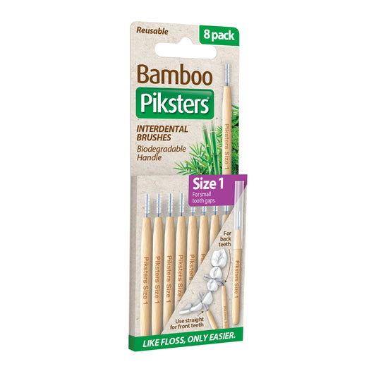 Piksters® Bamboo Interdental Brushes Purple Size 1 8pk