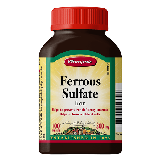 Wampole - Ferrous Sulfate 300MG Iron | 100 Tablets
