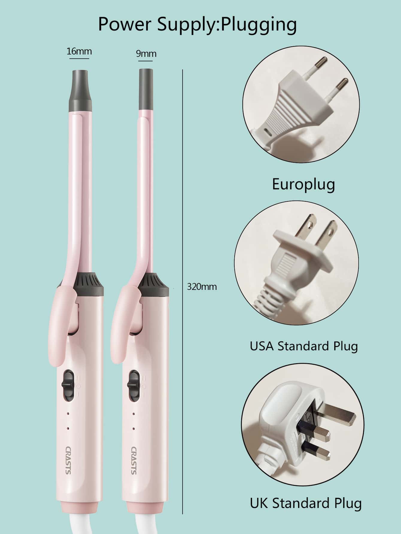 9MM Hair Curling Iron