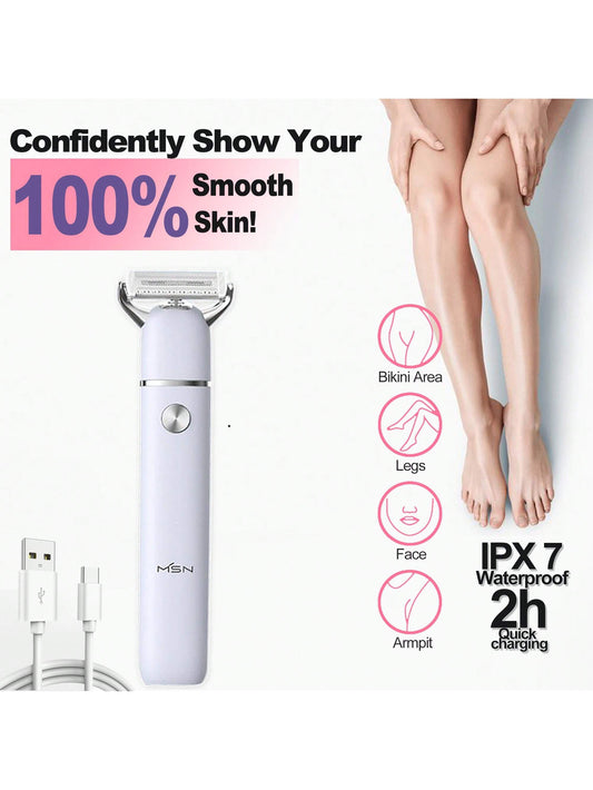 1pc Colorful Electric Shaver, L6 Electric Hair Remover, Type-C Charging, Fast Charge In 2 Hours, Ipx7 Waterproof, Frosted Abs Body, Imported Stainless Steel Blade, Corrosion Resistant Without Harming Skin, Suitable For Travel/Business Trips,