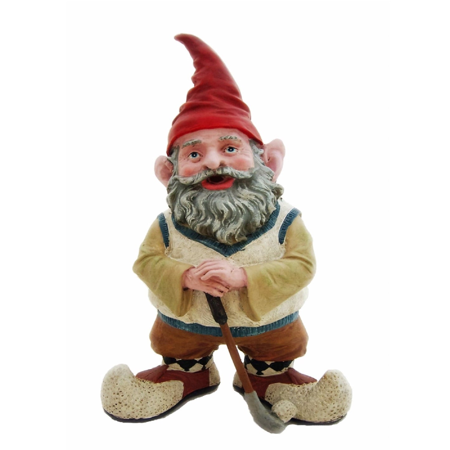 8.5"H Garden Gnome Outdoor Statue, "Greg the Golfer"