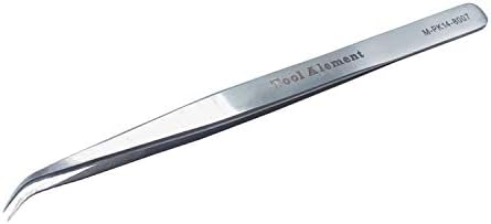 Tool Alement Canadian Stainless Steel 14cm Semi Curve Eyelash Tweezers M-PK14-8007