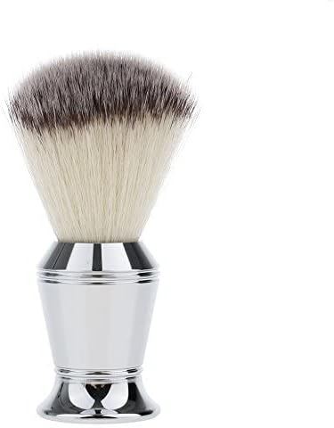CSB Synthetic Shaving Brush for Men - Nylon Brush Knot, Chrome Metal Handle - Wet Shave Brushes (Sliver)