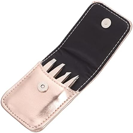 4pcs Mini Eyebrow Clip Eyebrow Sissor Kit Beading Tools Splinter Tweezers Stainless Steel Eyebrow Clips Nail Kits Professional Hair Tweezers Pu Golden Brow Tool Eyebrow Tweezer Spa