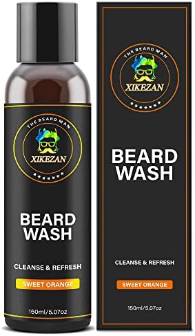 XIKEZAN Beard Wash Shampoo w/Natural Biotin Argan & Jojoba Oils Deeply Cleans Smooths Soften & Strengthens,Christmas Stocking Stuffers Father Day Gifts for Men Him Dad Boyfriend Husband