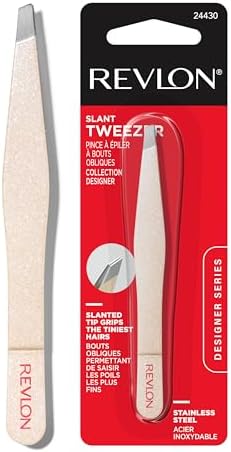 Revlon Designer Series Slant Tweezer, High Precision Tweezer, Made with Long Lasting Stainless Steel, 1 Count