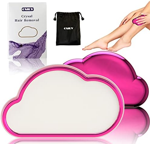 CMLY Crystal Hair Remover, Hair Eraser for Women, Crystal Hair Removal Shaving Stone, Magic Painless Hair Remover, Hair Removal Tool for Arms Legs and Back - Cloud (Rose)