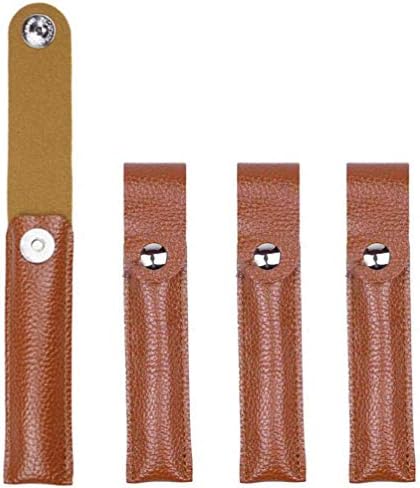 4 Pcs PU Leather Empty Tweezers Pouch Eyelash Extension Tweezer Holder Bag, Brown