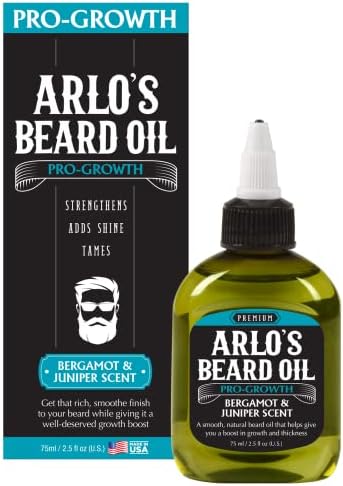 Arlo's Pro Growth Beard Oil - Bergamot Juniper 2.5 oz. - Promotes Beard Hair Growth
