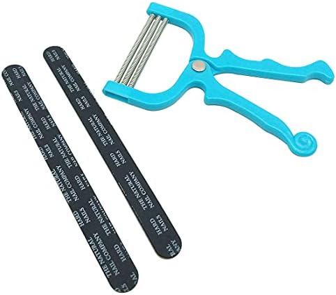 GARASANI Portable Fine Hair Removal Face Hair Threading Beauty Epilator Tool Tongs 1Pcs and Nail Files 2Pcs (Assorted Colors)