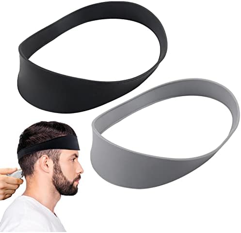 2pcs Neckline Shaving Template Hair Trimming Guide, Ergonomic Washable Neckline Shaving Template for DIY Home Hair Trimming and Cutting(black+grey)