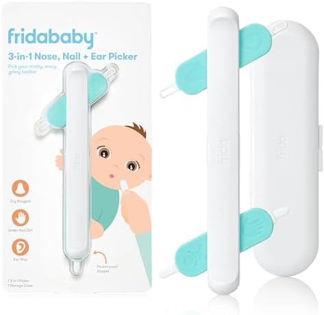 Frida Baby 3-in-1 Nose, Nail + Ear Picker by Frida Baby the Makers of NoseFrida the SnotSucker, Safely Clean Baby's Boogers, Ear Wax & More