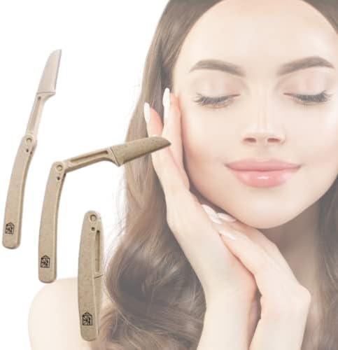 3 ct professionaldermaplaning tool at-home trending foldable eyebrow shaper razor bikini body hair removal exfoliator shaver facial remover scraper precision edge