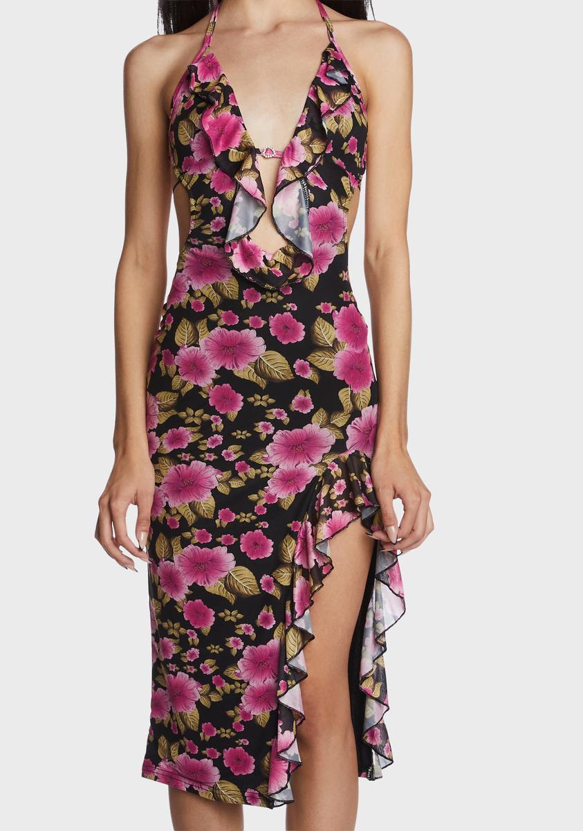 Coral Feel Amazing Midi Dress