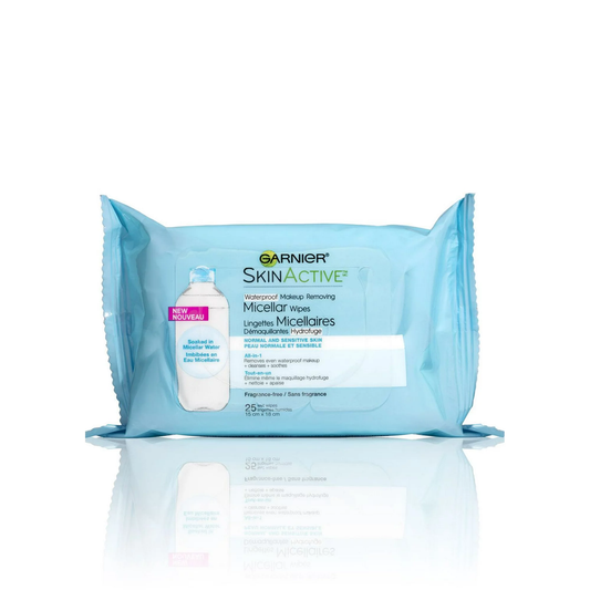 Garnier - Waterproof Makeup Removing Micellar Wipes | 25 Wet Wipes
