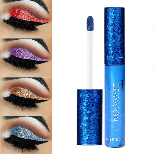 Kisshine Eyeshadows Shimmer Blue Liquid Eye Shadow High Pigment Eyeshadow Party Cosmetics Gift For Women and Girls Pack of 1 Pack of 1 (Blue 4#)