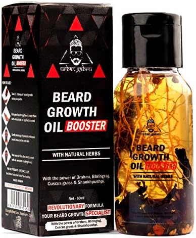 urbangabru Beard Booster Conditioner Oil for Men - Best Beard Oil for Beard Growth, Conditioning & Softening (60ml)