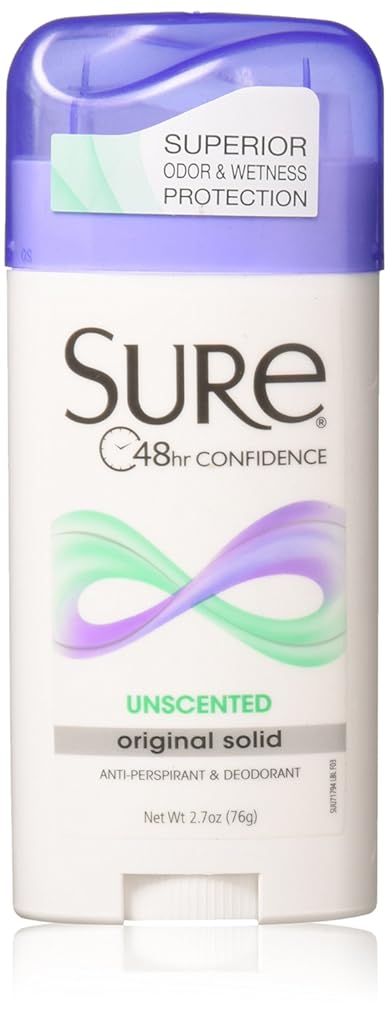 Sure Original Solid Unscented, Anti-Perspirant Deodorant 2.70 oz (Pack Of 3)