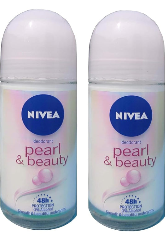 Nivea Pearl Beauty Roll On For Women, 50Ml (Pack Of 2)
