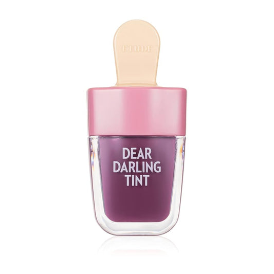 ETUDE Dear Darling Water Gel Tint Ice Cream (PK004 Red Bean Red) (21AD) | Vivid High-Color Lip Tint with Minerals and Vitamins from Soap Berry Extract to Moisture Your Lips
