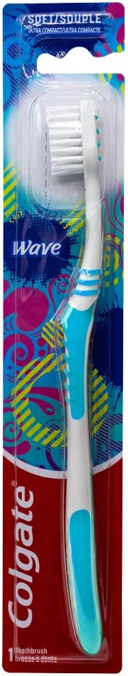 Colgate Wave Toothbrush, Ultra Compact , Soft (Colors Vary) - 1 Count