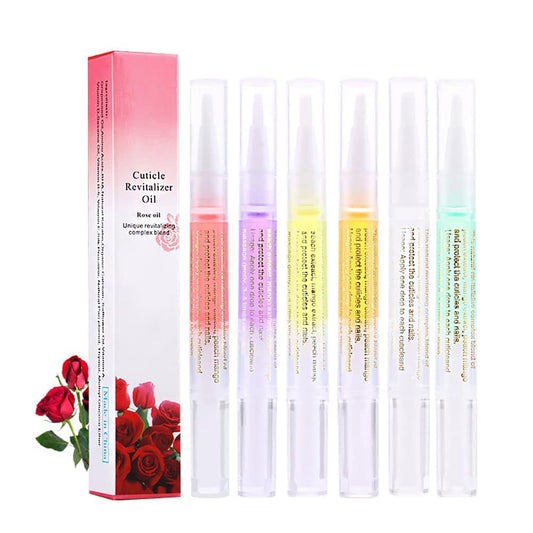 SULLMAR 6Pcs Cuticle Oils Pen Nourishment Pens 6 Smell Revitalizer for Nail Skin Care