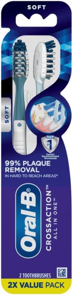 Oral-B CrossAction All in One Toothbrushes, Soft, 2 Count