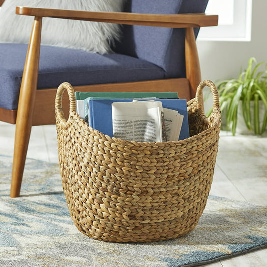 Boat Basket Large Natural Water Hyacinth in Beige