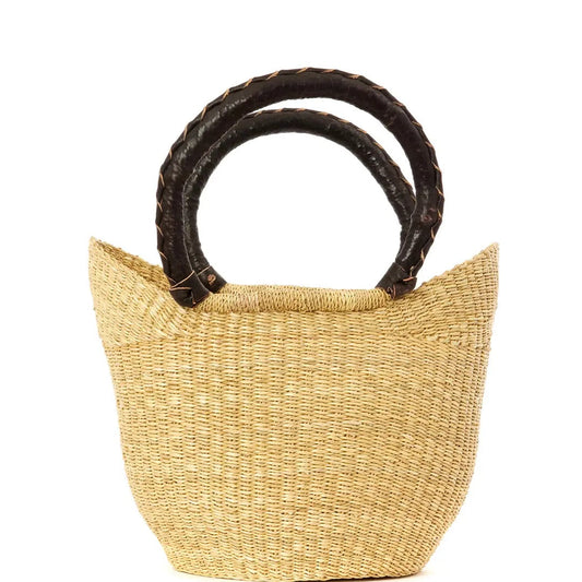 Ghanaian Petite Shopper with Leather Handles