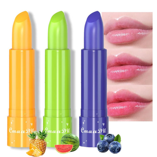 BINGBRUSH 3Pcs Color Changing Lipstick Queen,Long Lasting Lip Care Moisturizer Lip Balm Magic Lip Gloss Lip Tint Stain Glossly Makeup Lipstick Set for Women