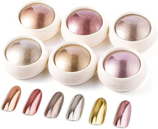 BISHENGYF Chrome Nail Powder -_Upgrade_Metallic Super Mirror Effect Holographic Nail Glitter Powder Rose Gold Chrome Nail Powder for Nails DIY Art Deco